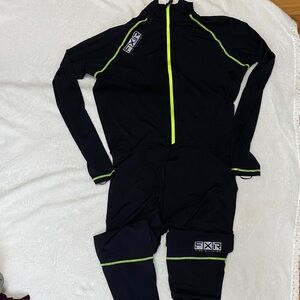 Mens X-Large Black and Neon Green FXR Racing One Piece base Layer Suit NWOT